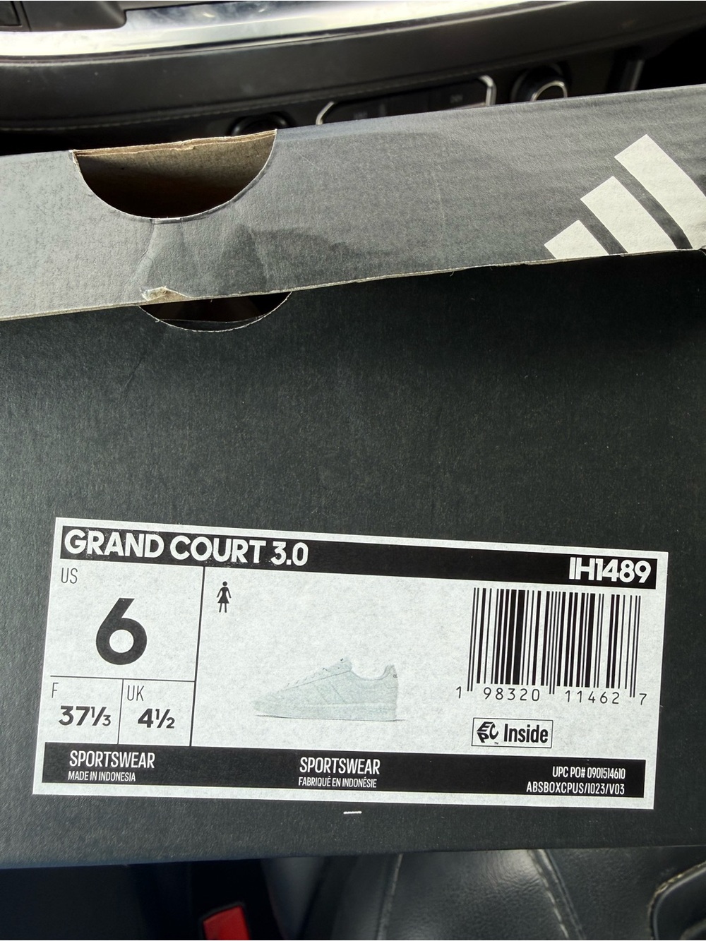 adidas Grand Court 3.0 Shoe Box – Black and White